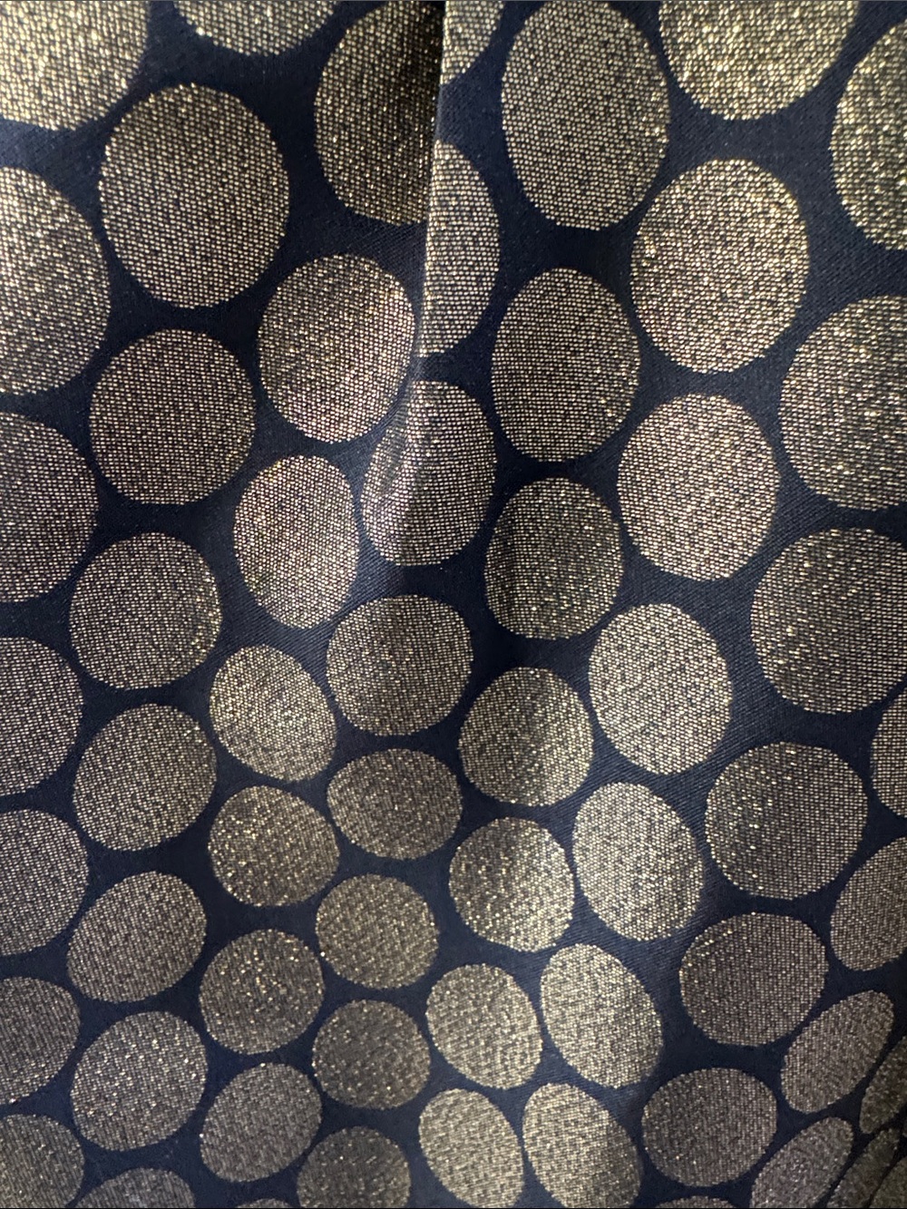 J. Crew Black & Gold Metallic Dot Midi Dress - Picture 4 of 6